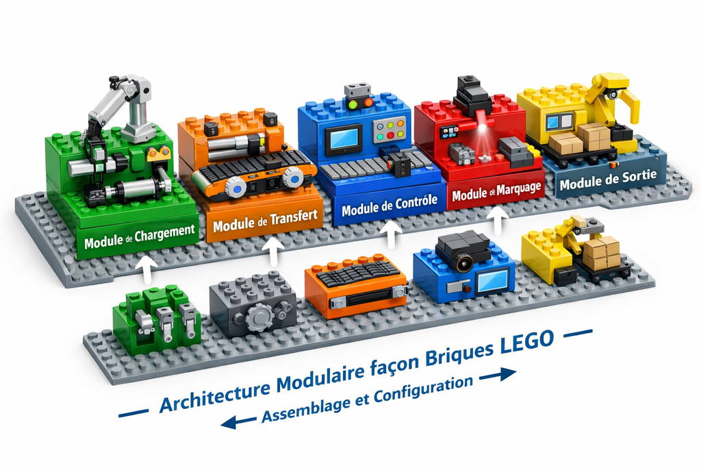 Briques LEGO colorées symbolisant la modularité et la réutilisabilité en programmation orientée objet.