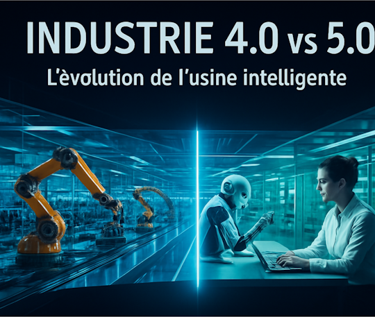 Industrie 4.0 vs 5.0 différence avec robot et collaboration homme machine